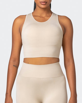 Longline Seamless Bra - Bone-Sports Bras-XS-032230BNE-XS-MNAPPRL16838-2-Muscle Nation