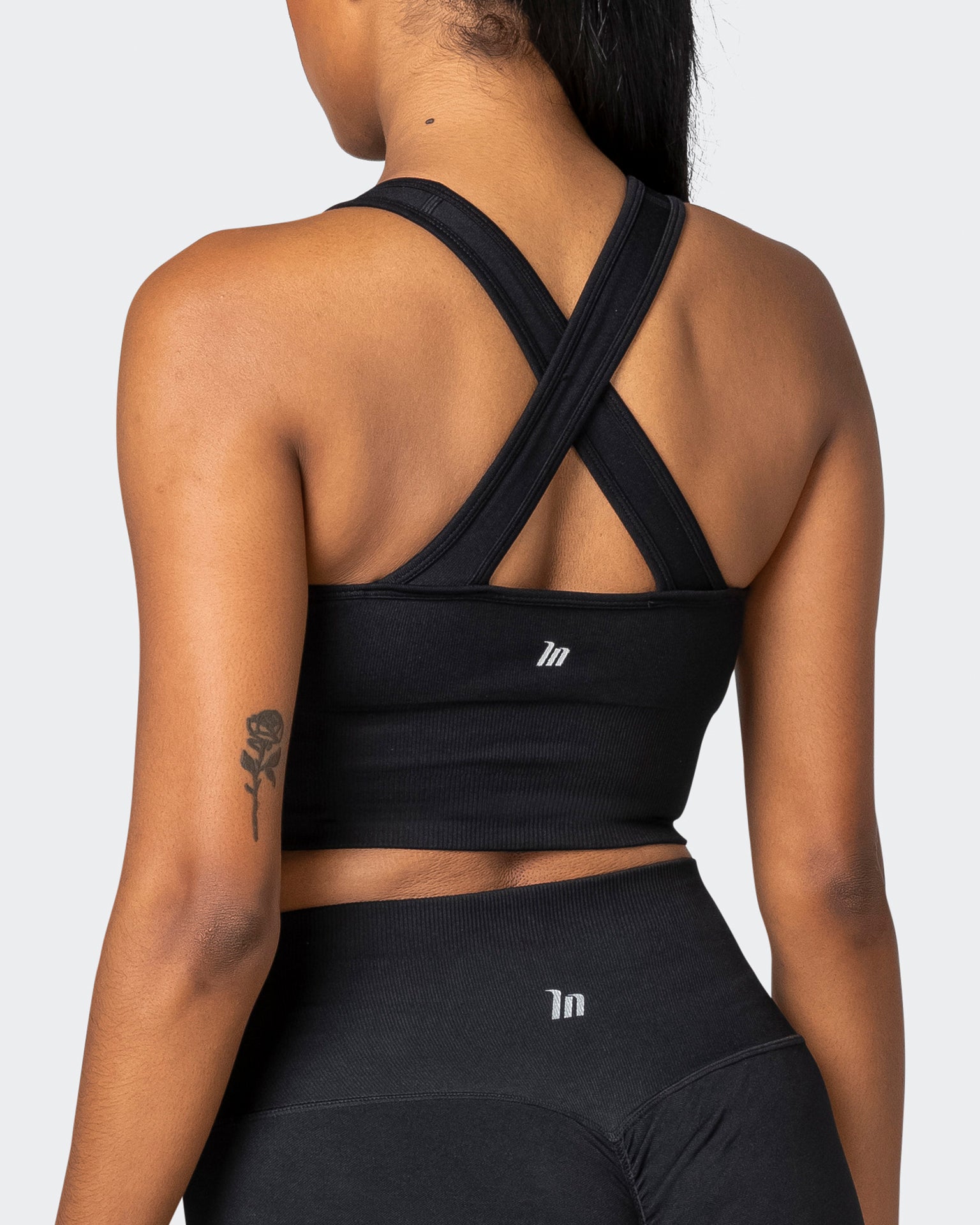 Longline Seamless Bra - Black-Sports Bras-XS-032230BLK-XS-MNAPPRL16820-5-Muscle Nation