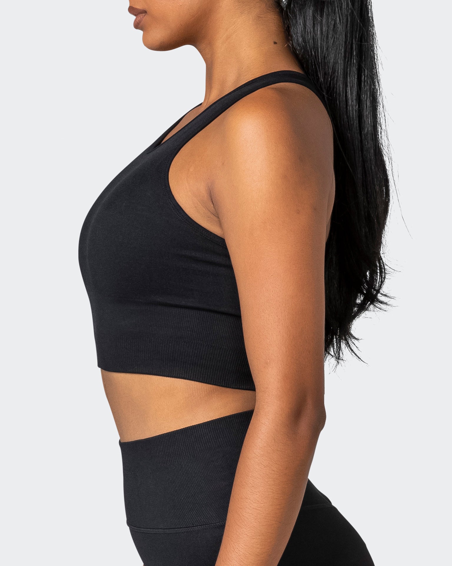 Longline Seamless Bra - Black-Sports Bras-XS-032230BLK-XS-MNAPPRL16820-4-Muscle Nation