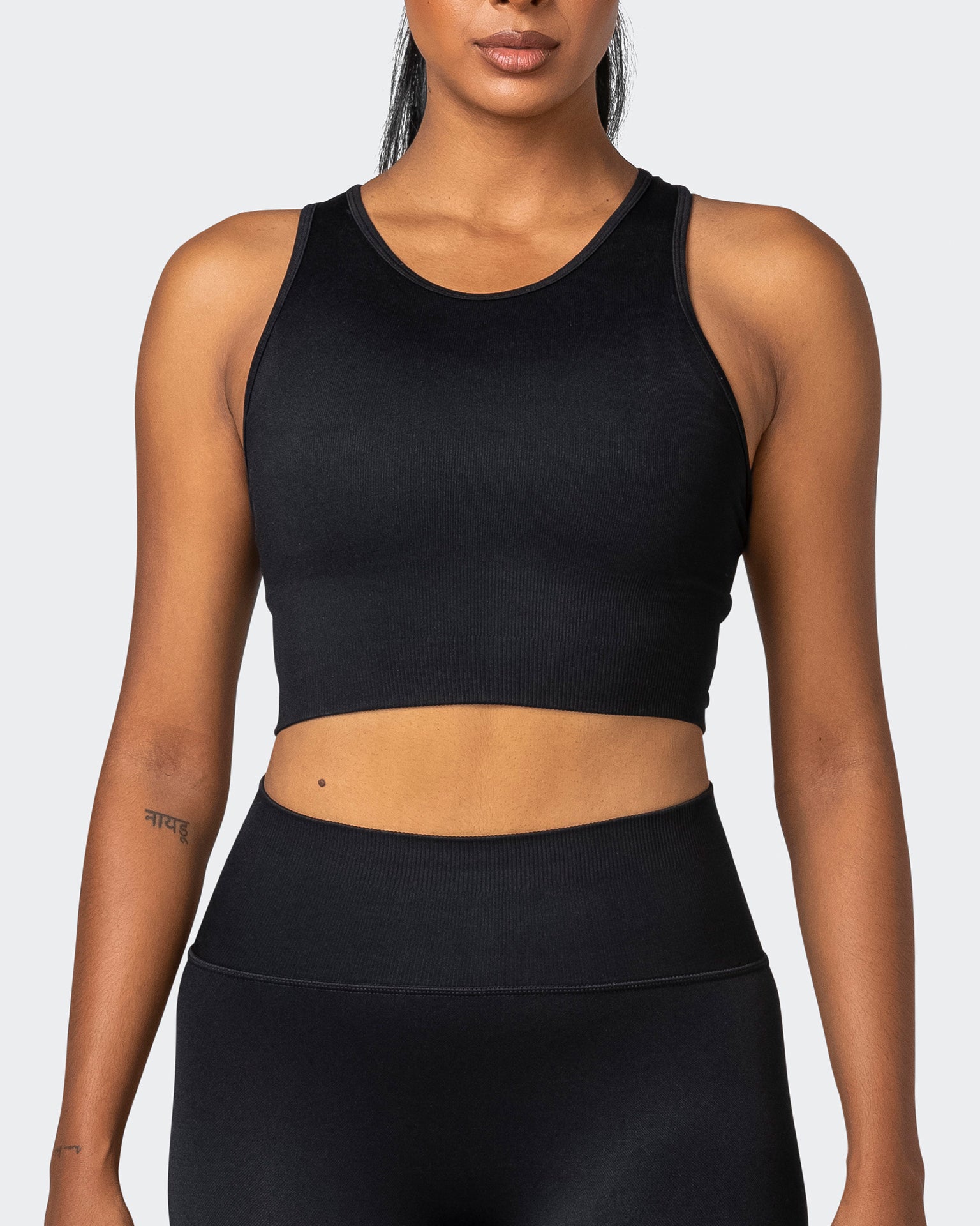 Longline Seamless Bra - Black-Sports Bras-XS-032230BLK-XS-MNAPPRL16820-2-Muscle Nation