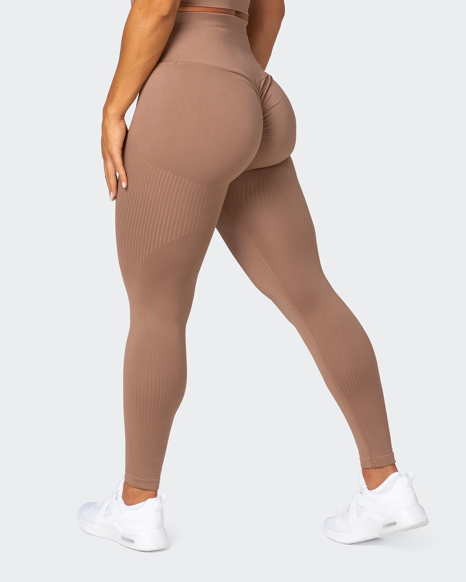 Seamless Full Length Leggings - Biscuit - Muscle Nation
