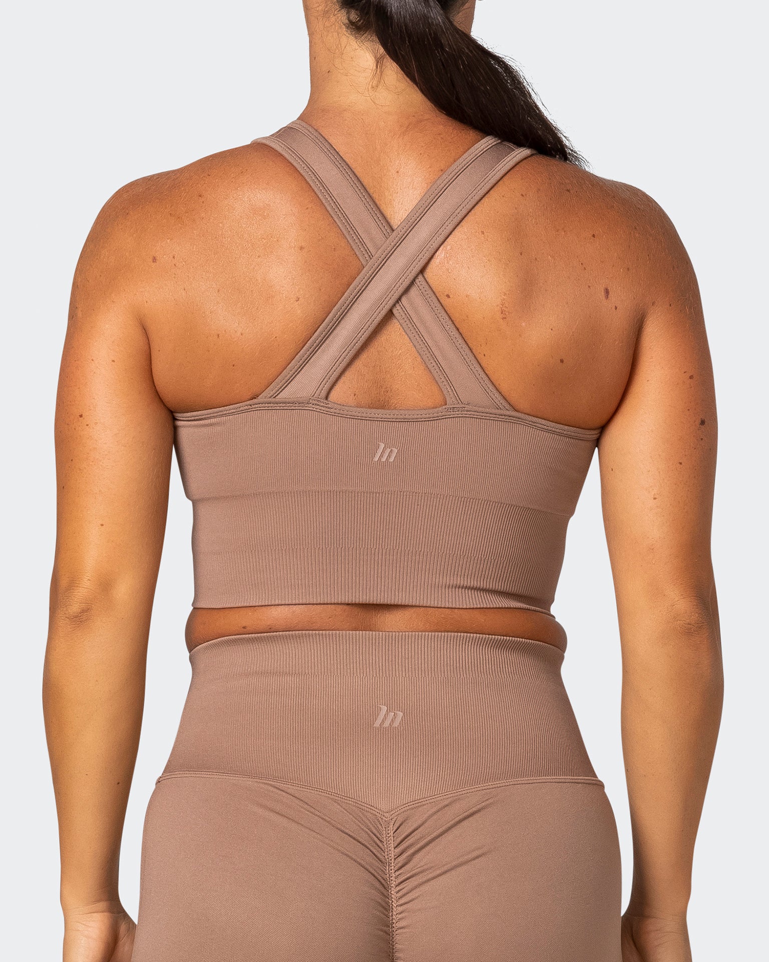 Longline Seamless Bra - Biscuit-Sports Bras-XS-032230BSCUIT-XS-MNAPPRL16832-6-Muscle Nation