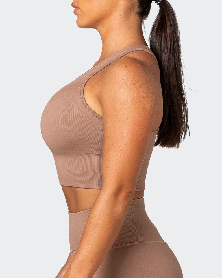 Longline Seamless Bra - Biscuit - Muscle Nation