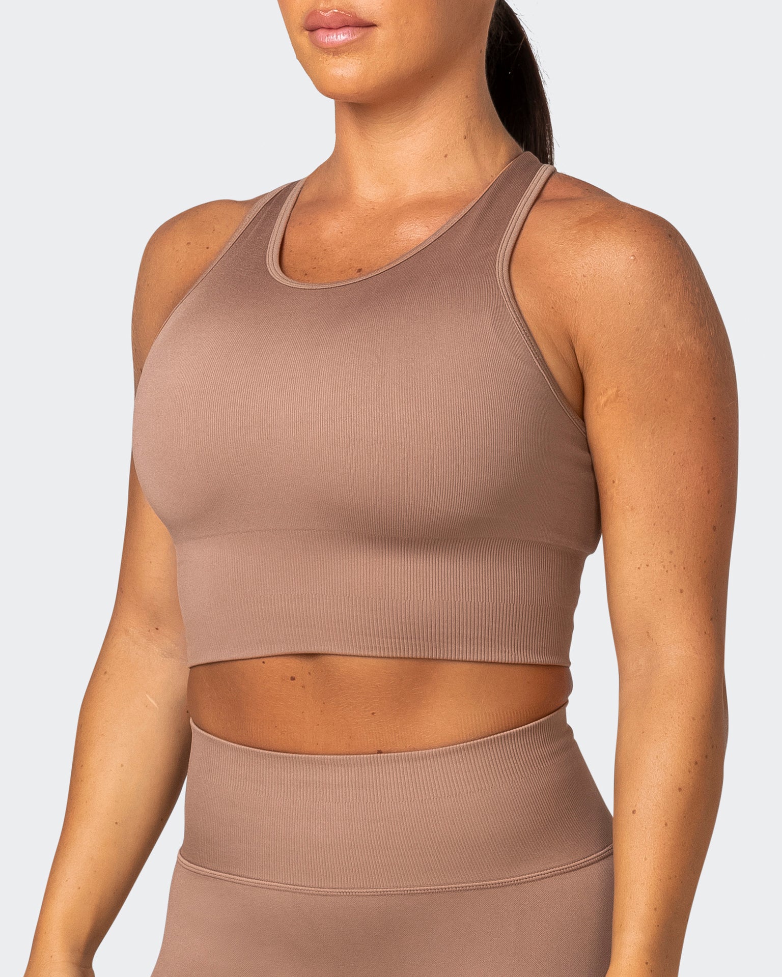 Longline Seamless Bra - Biscuit-Sports Bras-XS-032230BSCUIT-XS-MNAPPRL16832-3-Muscle Nation