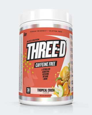 THREE D Pre Workout Pump Caffeine Free - Tropical Crush - 30 serves