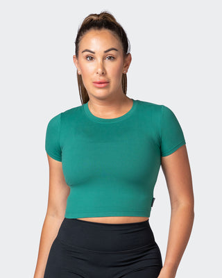 MN Everyday Cropped Tee - Antique Green-Tops-XXS-092217ANTQGRN-XXS-MNAPPRL20577-1-Muscle Nation