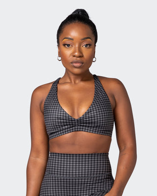 Stride Bralette - Monochrome Check Print-Bralettes-XS-092205MONCHPR-XS-MNAPPRL20852-1-Muscle Nation