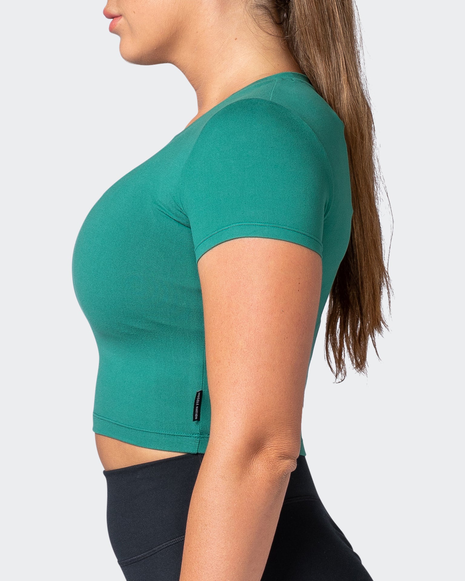 MN Everyday Cropped Tee - Antique Green-Tops-XXS-092217ANTQGRN-XXS-MNAPPRL20577-4-Muscle Nation