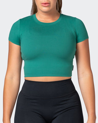 MN Everyday Cropped Tee - Antique Green-Tops-XXS-092217ANTQGRN-XXS-MNAPPRL20577-2-Muscle Nation