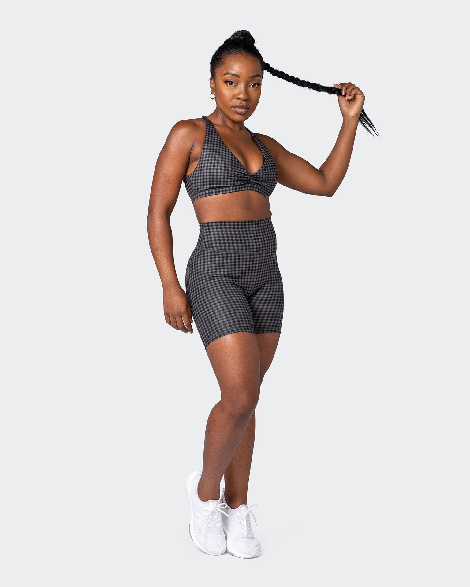 Stride Bralette - Monochrome Check Print-Bralettes-XS-092205MONCHPR-XS-MNAPPRL20852-7-Muscle Nation