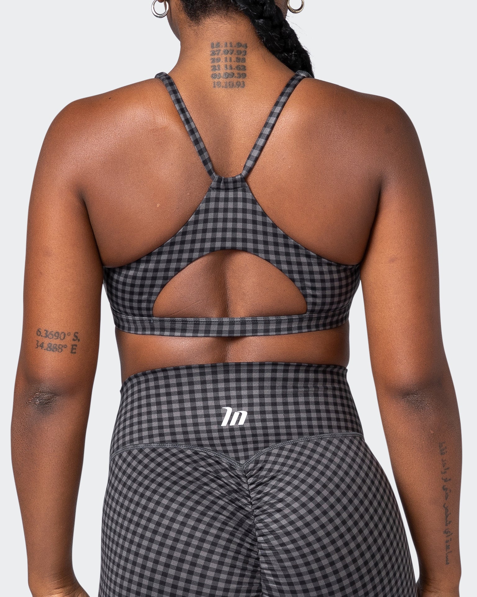 Stride Bralette - Monochrome Check Print-Bralettes-XS-092205MONCHPR-XS-MNAPPRL20852-6-Muscle Nation