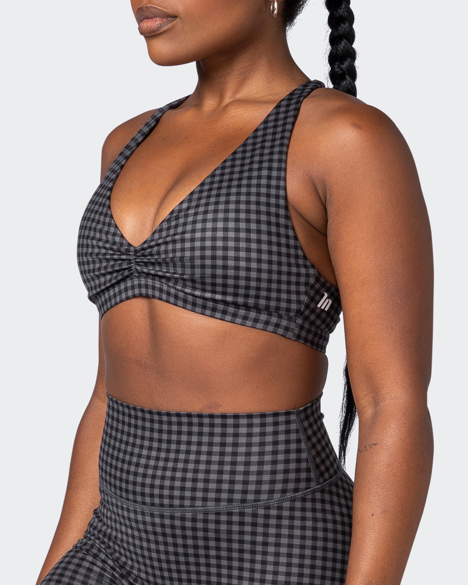 Stride Bralette - Monochrome Check Print-Bralettes-XS-092205MONCHPR-XS-MNAPPRL20852-3-Muscle Nation