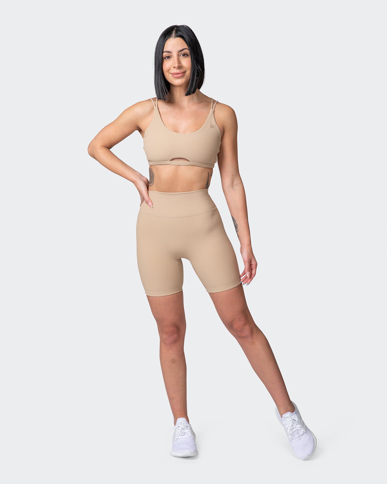 Zero Rise Rib Bike Shorts - Brown Sugar-Shorts-XXS-042204BRSUG-XXS-MNAPPRL14438-7-Muscle Nation