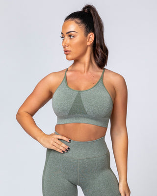 All Day Strap Seamless Bra - Khaki Marl-Sports Bras-XS-MNAPPRL9216-MNAPPRL9216-1-Muscle Nation