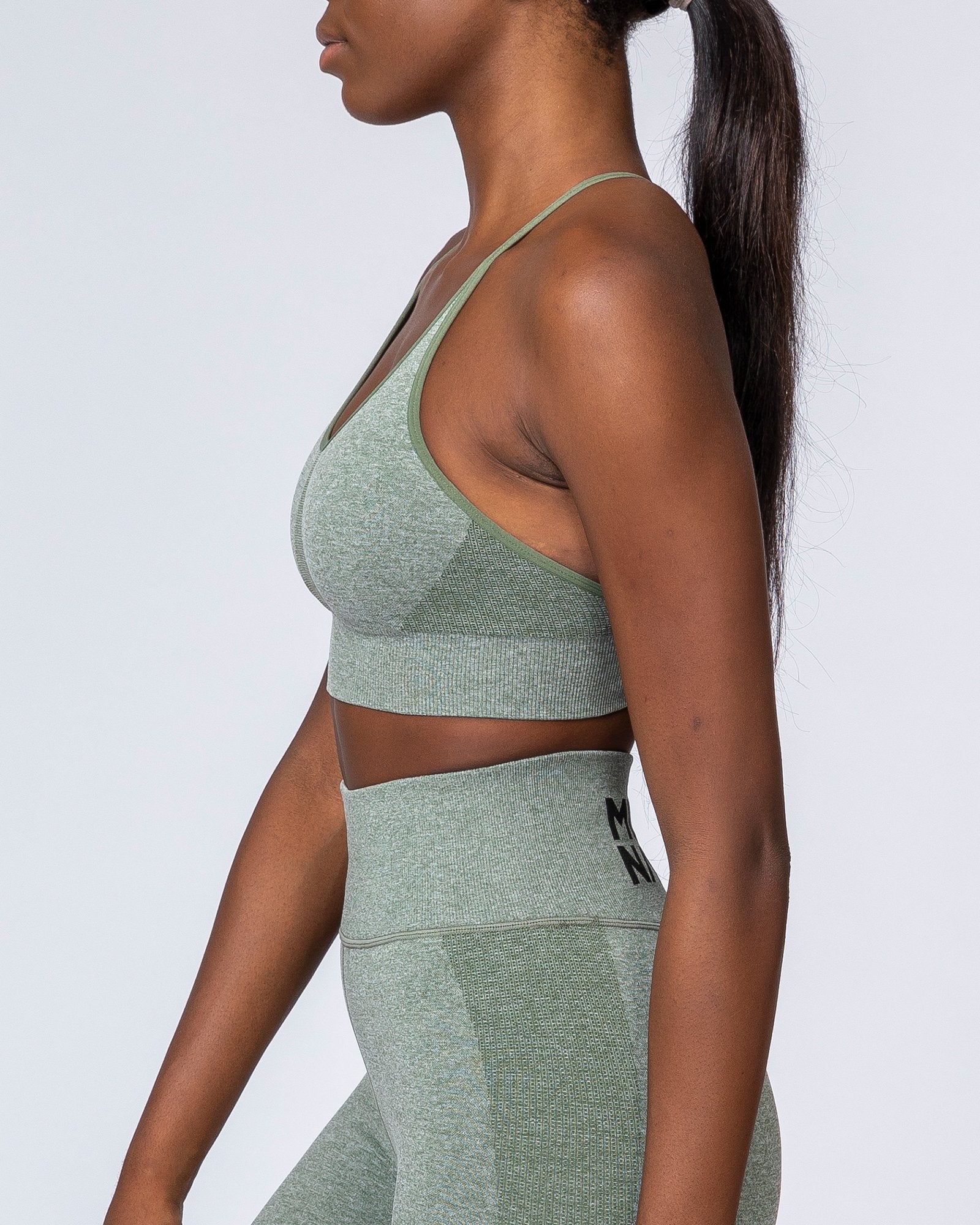 All Day Strap Seamless Bra - Khaki Marl