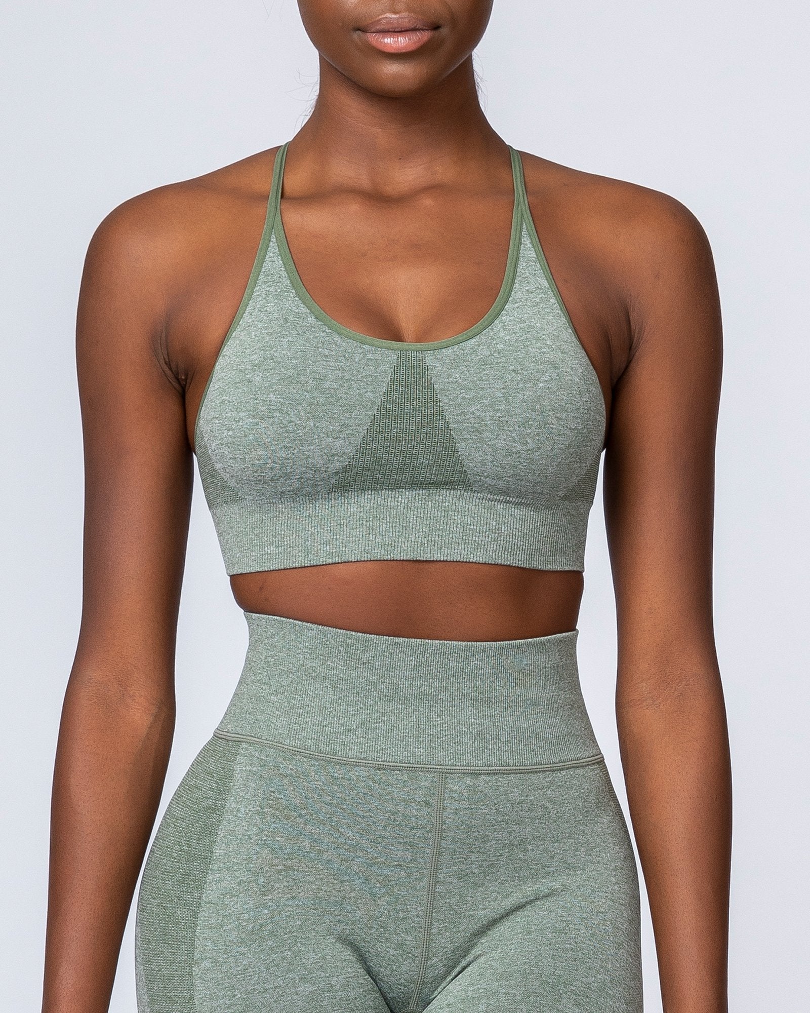 All Day Strap Seamless Bra - Khaki Marl