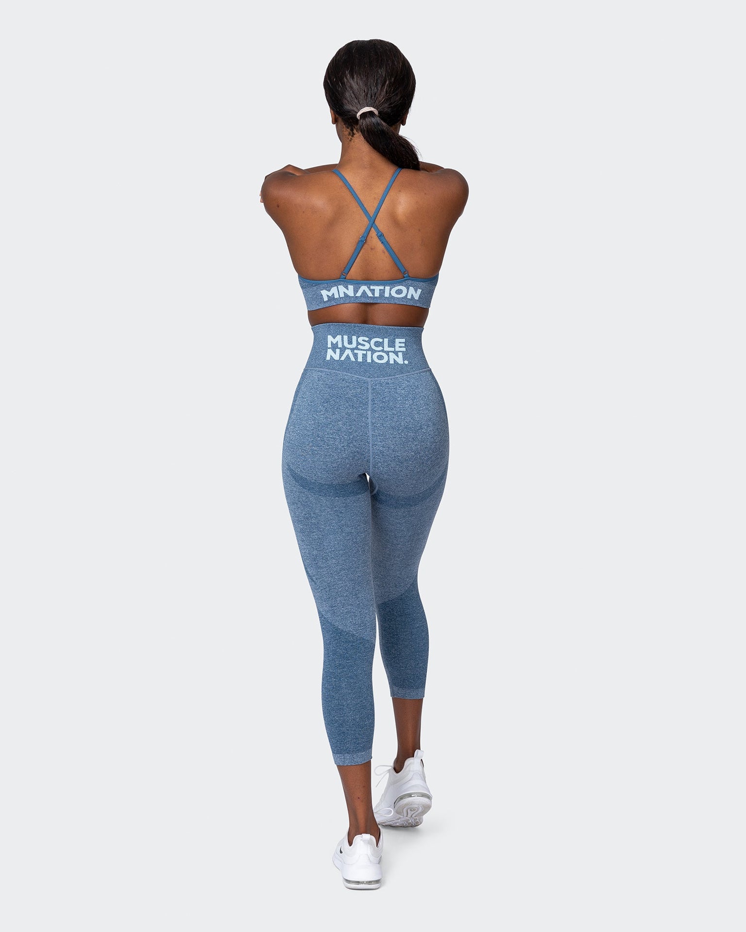 All Day Strap Seamless Bra - Navy Marl-Sports Bras-XS-MNAPPRL9210-MNAPPRL9210-11-Muscle Nation