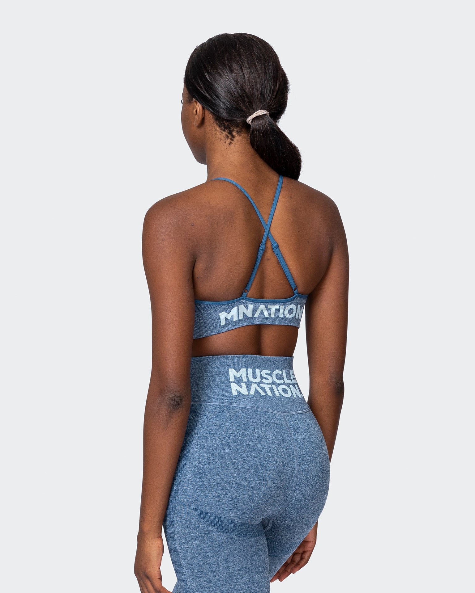 All Day Strap Seamless Bra - Navy Marl-Sports Bras-XS-MNAPPRL9210-MNAPPRL9210-14-Muscle Nation