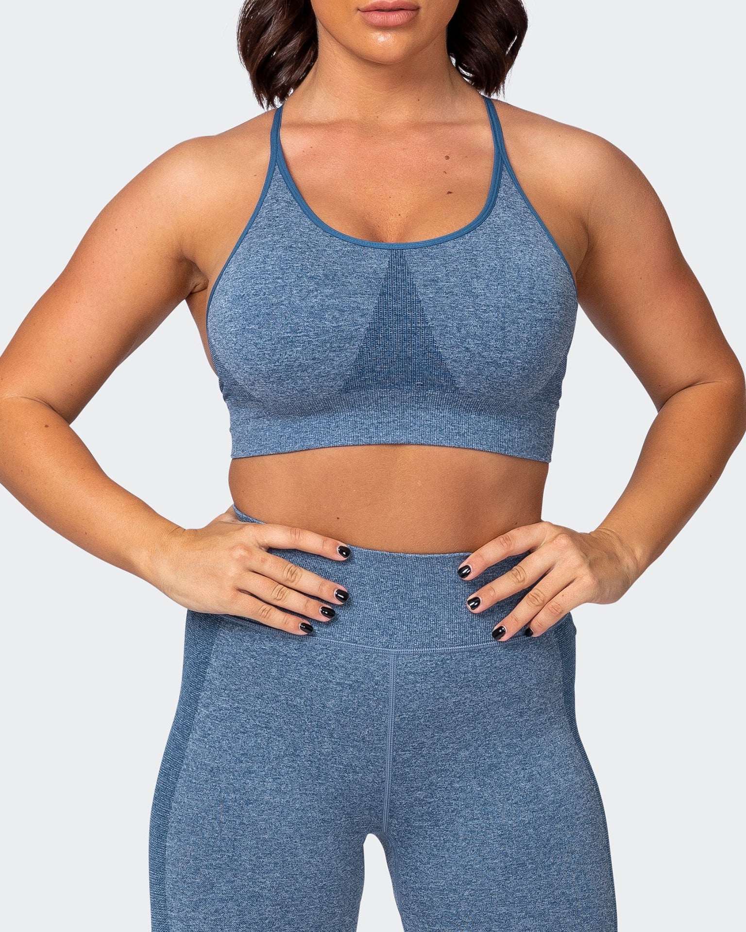 All Day Strap Seamless Bra - Navy Marl-Sports Bras-XS-MNAPPRL9210-MNAPPRL9210-16-Muscle Nation
