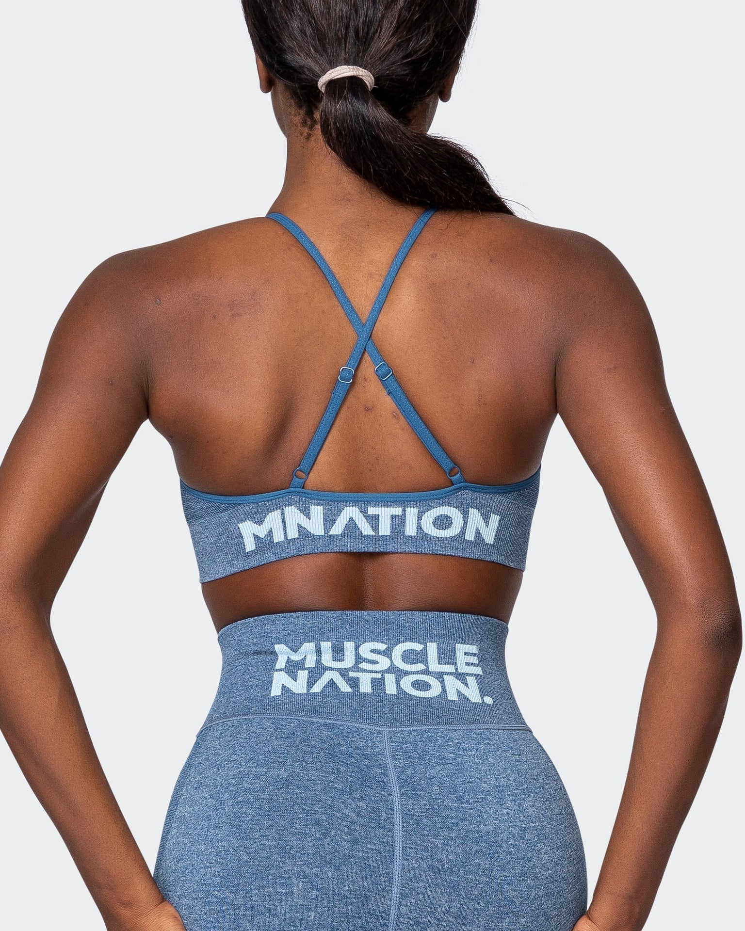 All Day Strap Seamless Bra - Navy Marl-Sports Bras-XS-MNAPPRL9210-MNAPPRL9210-19-Muscle Nation