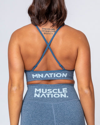 All Day Strap Seamless Bra - Navy Marl-Sports Bras-XS-MNAPPRL9210-MNAPPRL9210-2-Muscle Nation