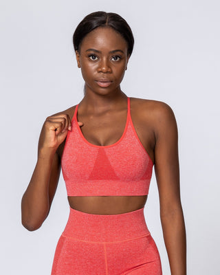 All Day Strap Seamless Bra - Poppy Marl-Sports Bras-XS-MNAPPRL9222-MNAPPRL9222-1-Muscle Nation