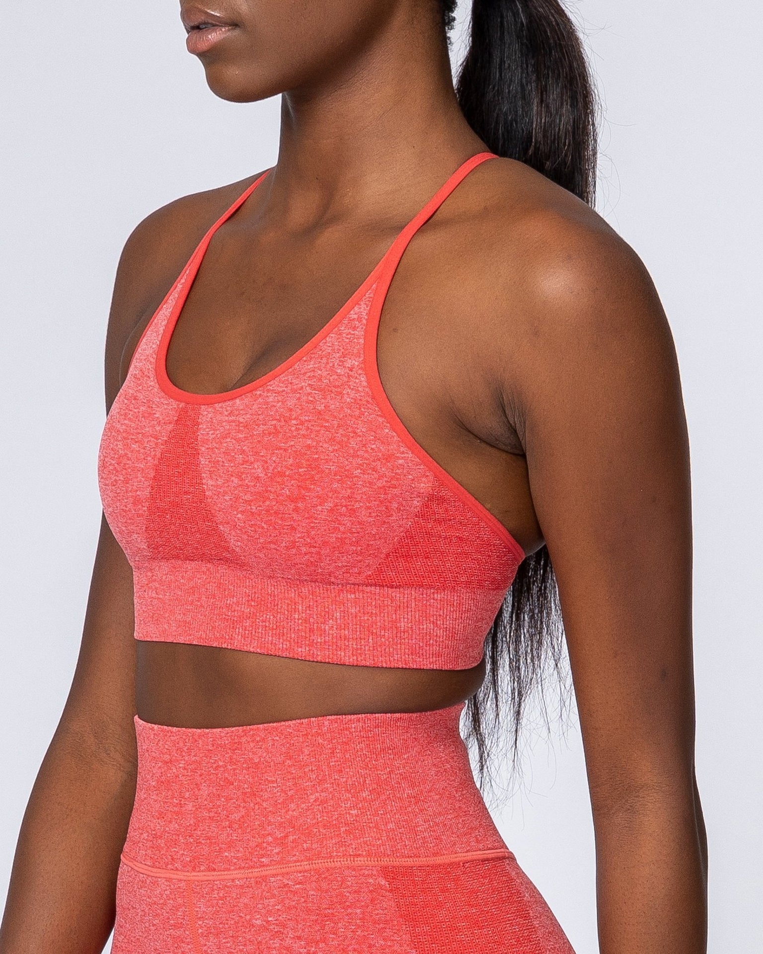 All Day Strap Seamless Bra - Poppy Marl-Sports Bras-XS-MNAPPRL9222-MNAPPRL9222-5-Muscle Nation