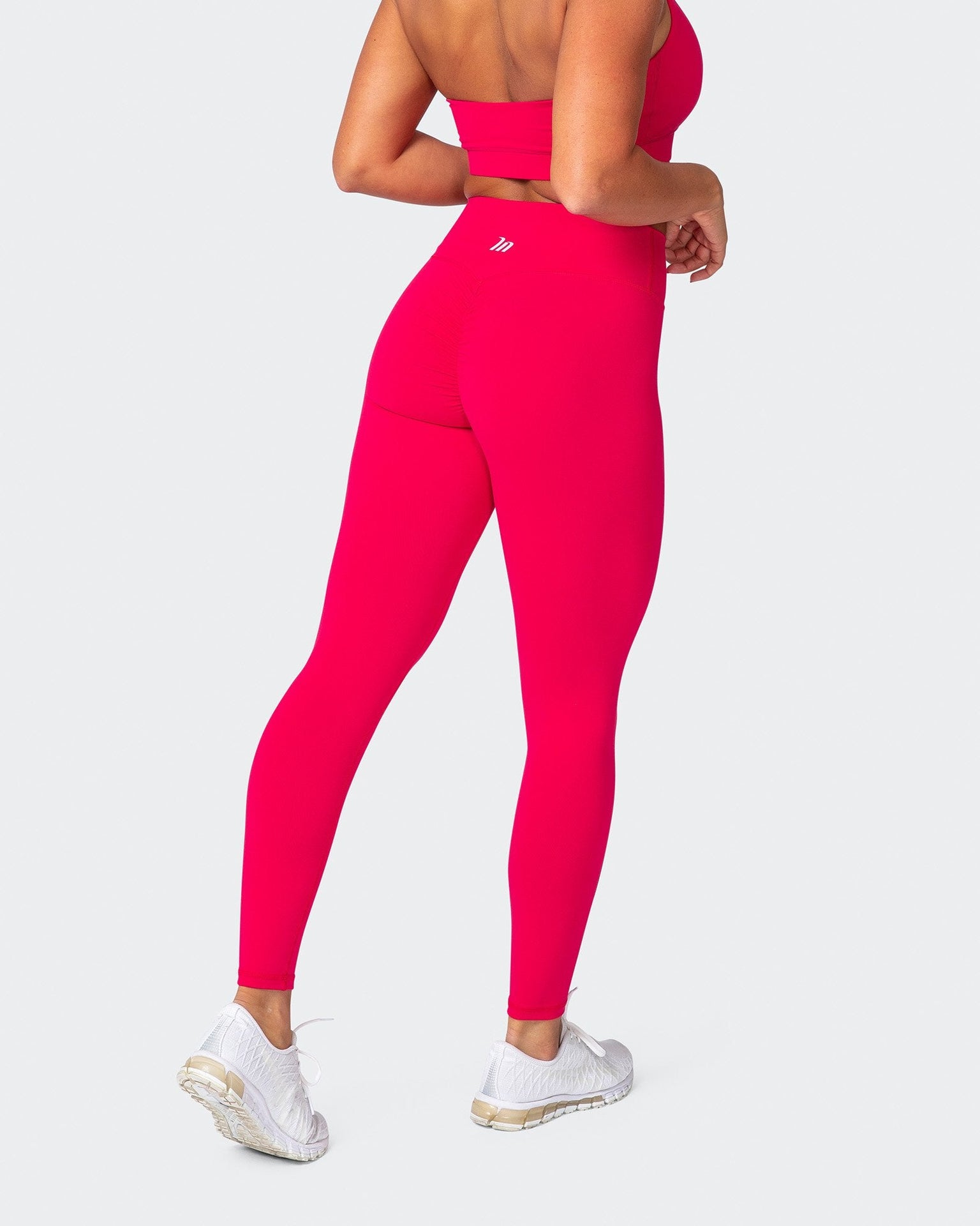 Signature Scrunch Ankle Length Leggings - Hot Pink-Leggings-XXS-MNAPPRL10256-MNAPPRL10256-3-Muscle Nation
