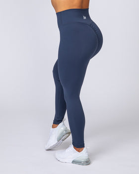 Signature Scrunch Ankle Length Leggings - Navy