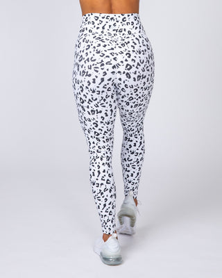 Signature Scrunch Ankle Length Leggings - Snow Leopard-Leggings-XXS-MNAPPRL7526-MNAPPRL7526-1-Muscle Nation