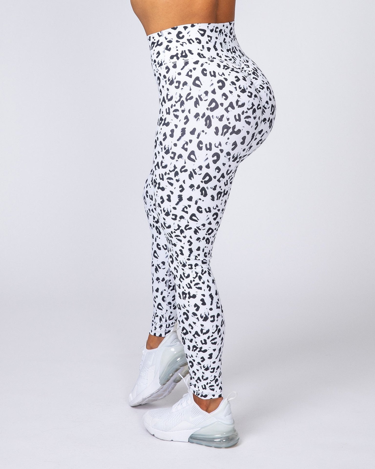 Signature Scrunch Ankle Length Leggings - Snow Leopard-Leggings-XXS-MNAPPRL7526-MNAPPRL7526-4-Muscle Nation