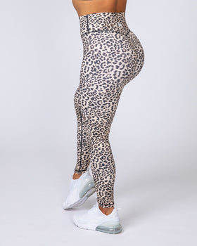 Signature Scrunch Ankle Length Leggings - Yellow Leopard