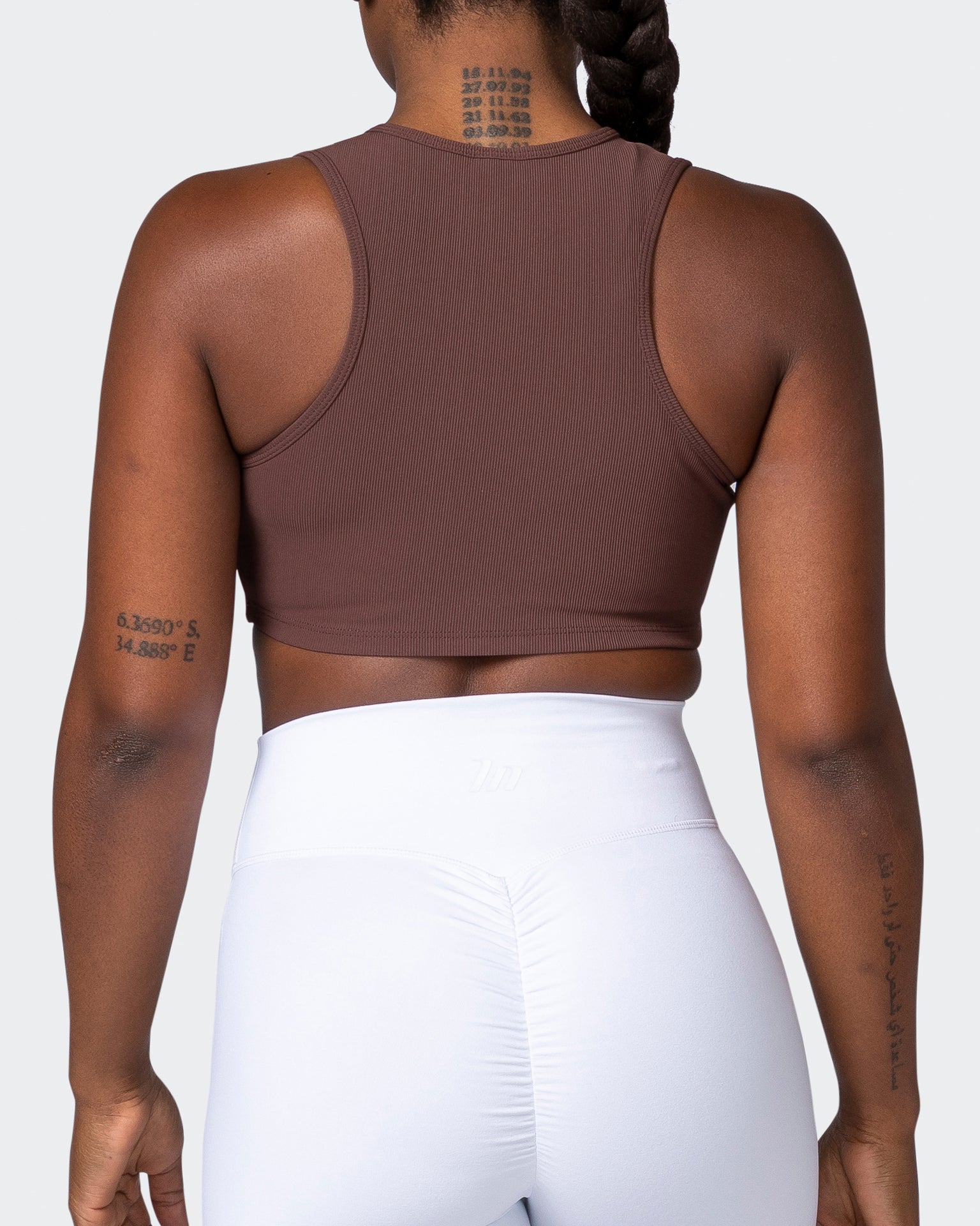 Off Duty Rib Cropped Tank - Coffee-Singlets & Tanks-XXS-112230COFFEE-XXS-MNAPPRL19333-6-Muscle Nation