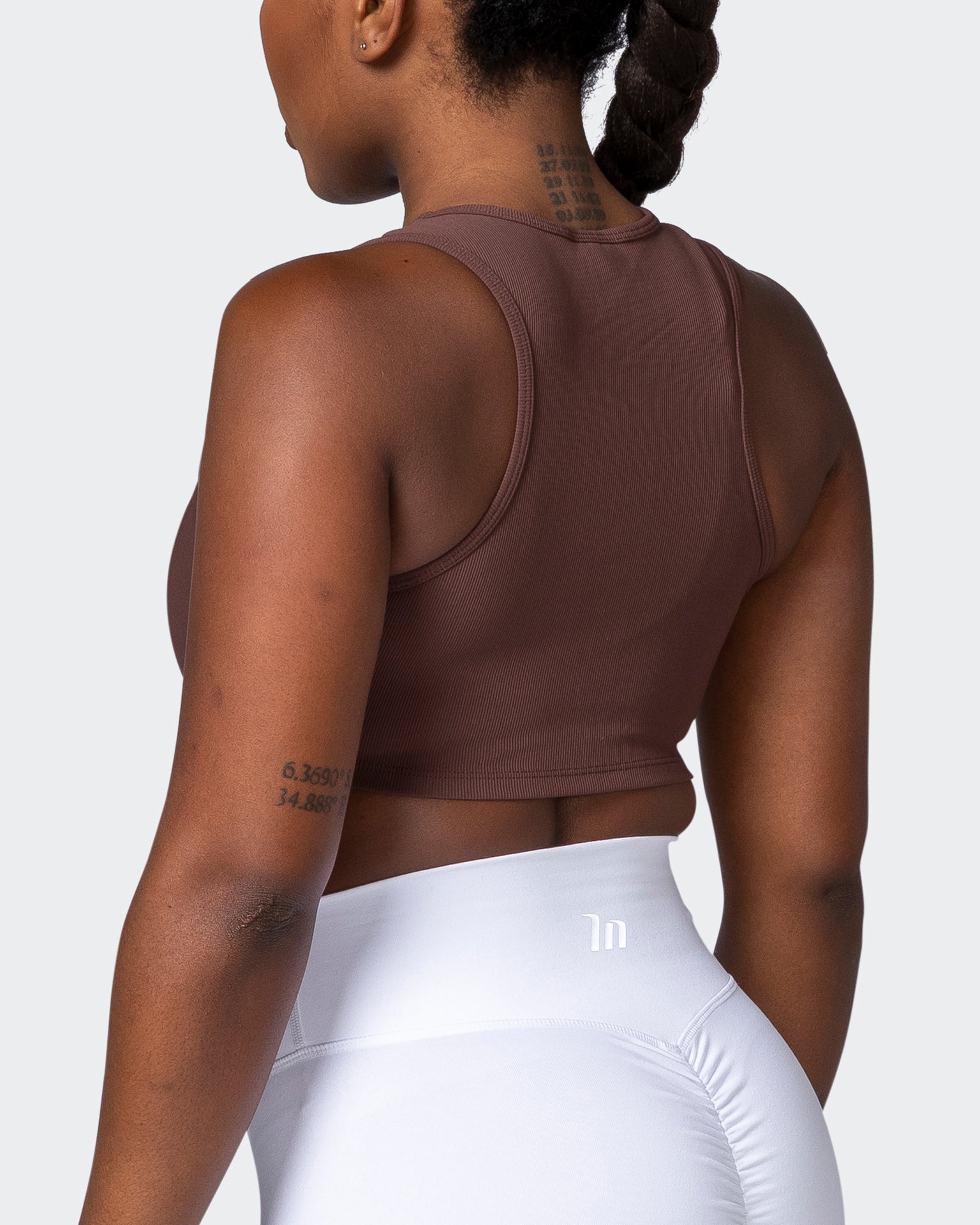 Off Duty Rib Cropped Tank - Coffee-Singlets & Tanks-XXS-112230COFFEE-XXS-MNAPPRL19333-5-Muscle Nation