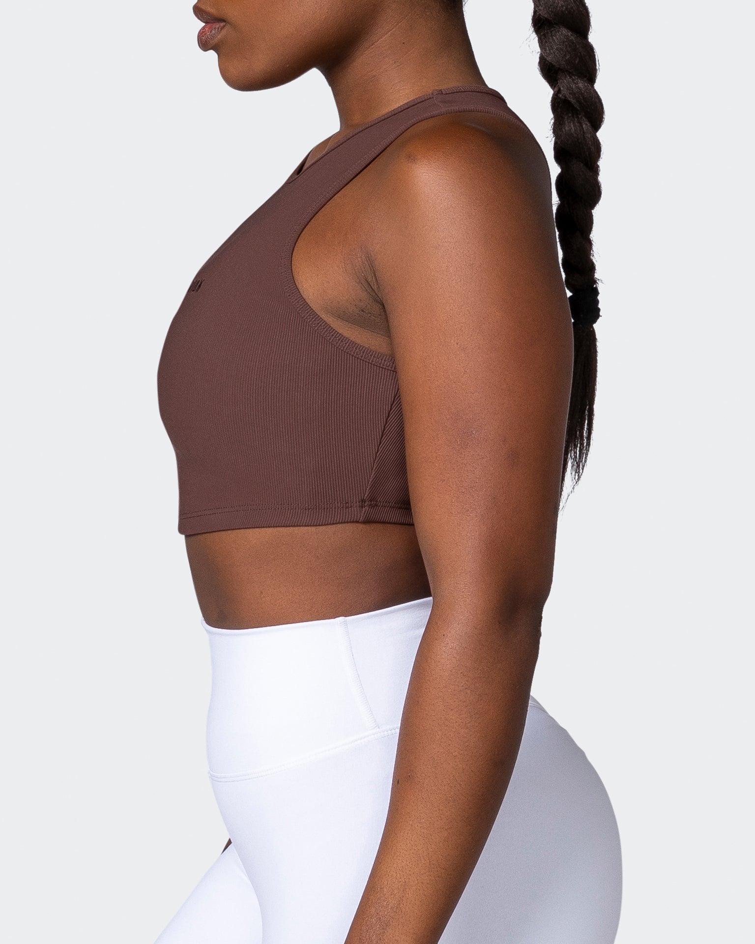 Off Duty Rib Cropped Tank - Coffee-Singlets & Tanks-XXS-112230COFFEE-XXS-MNAPPRL19333-4-Muscle Nation