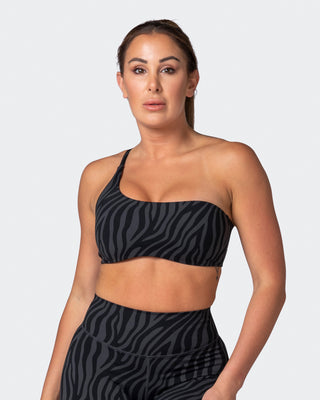 Movement One Shoulder Bralette - Monochrome Zebra Print-Bralettes-XS-112243MCHZEBPR-XS-MNAPPRL19877-1-Muscle Nation