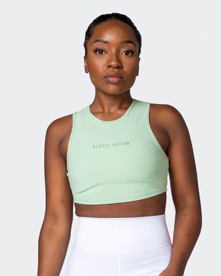 Off Duty Rib Cropped Tank - Pastel Green-Singlets & Tanks-XXS-112230PASTGRN-XXS-MNAPPRL19369-1-Muscle Nation