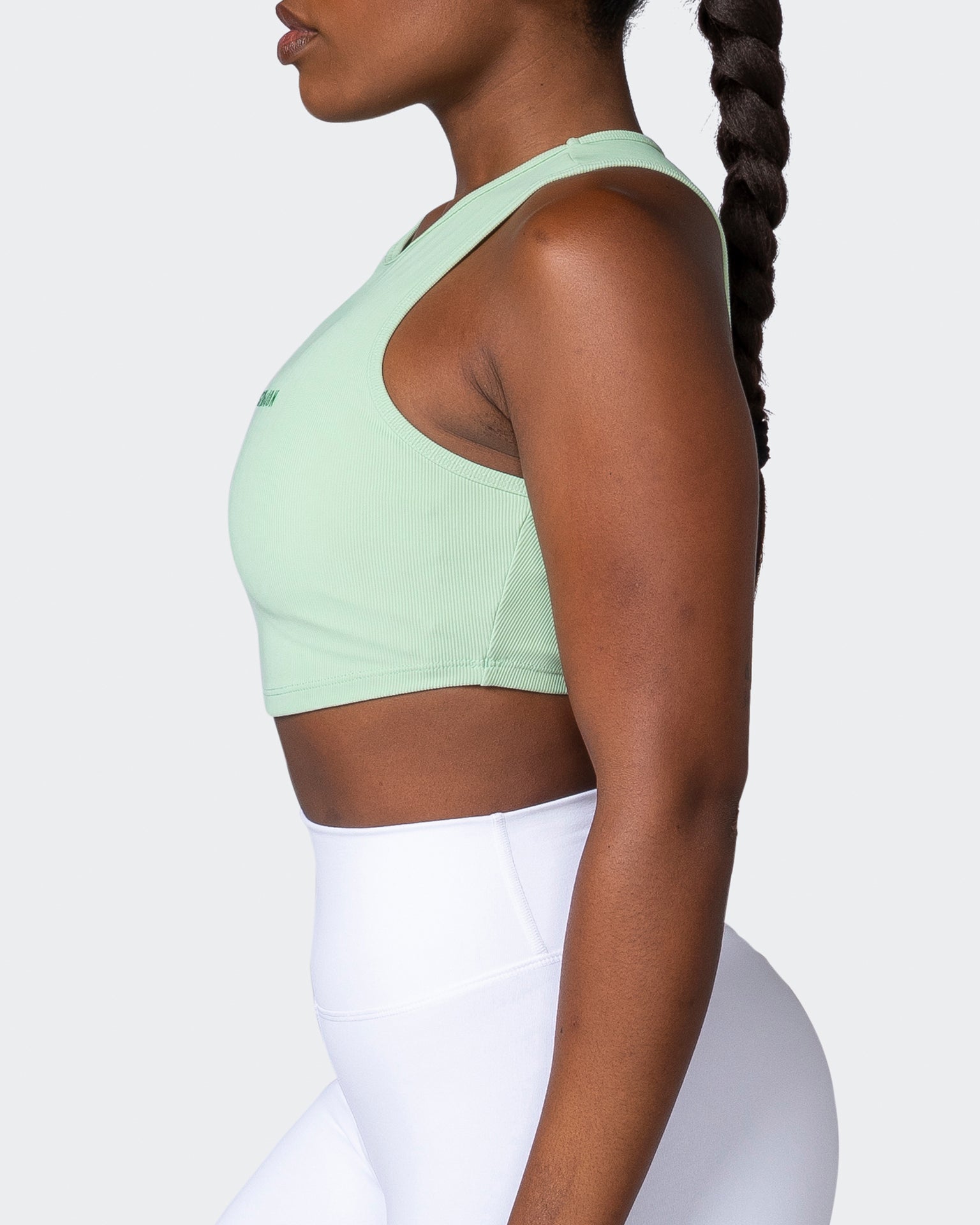 Off Duty Rib Cropped Tank - Pastel Green-Singlets & Tanks-XXS-112230PASTGRN-XXS-MNAPPRL19369-4-Muscle Nation