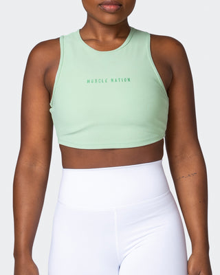 Off Duty Rib Cropped Tank - Pastel Green-Singlets & Tanks-XXS-112230PASTGRN-XXS-MNAPPRL19369-2-Muscle Nation