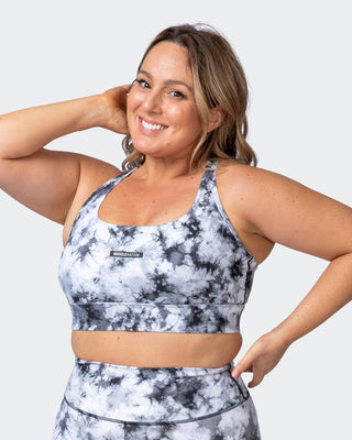 Brace Yourself Bra - Grey Black Tie Dye Print-Sports Bras-XS-112109GBTIE-XS-MNAPPRL11962-1-Muscle Nation