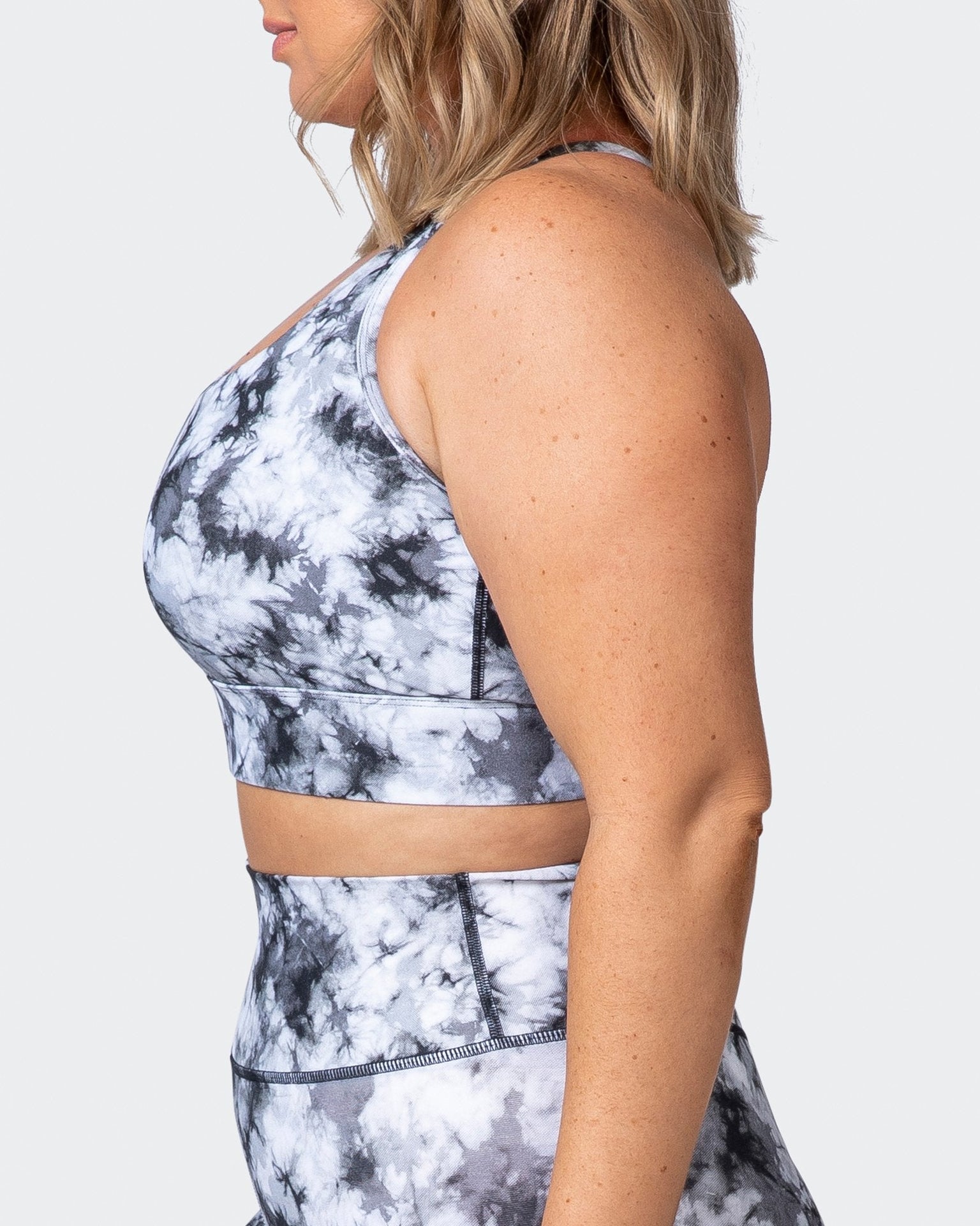 Brace Yourself Bra - Grey Black Tie Dye Print-Sports Bras-XS-112109GBTIE-XS-MNAPPRL11962-7-Muscle Nation
