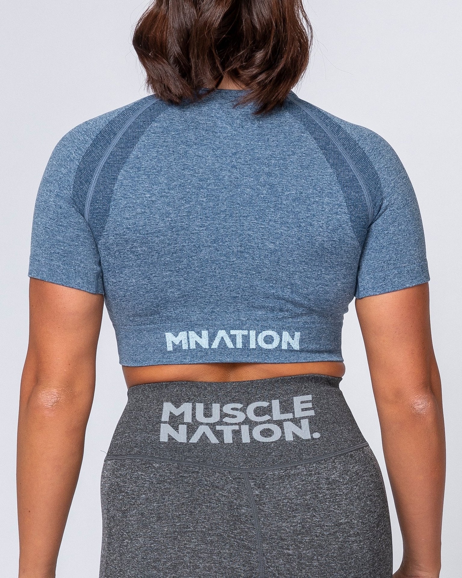 Classic Seamless Tee - Navy Marl-Tops-XS-MNAPPRL9288-MNAPPRL9288-3-Muscle Nation