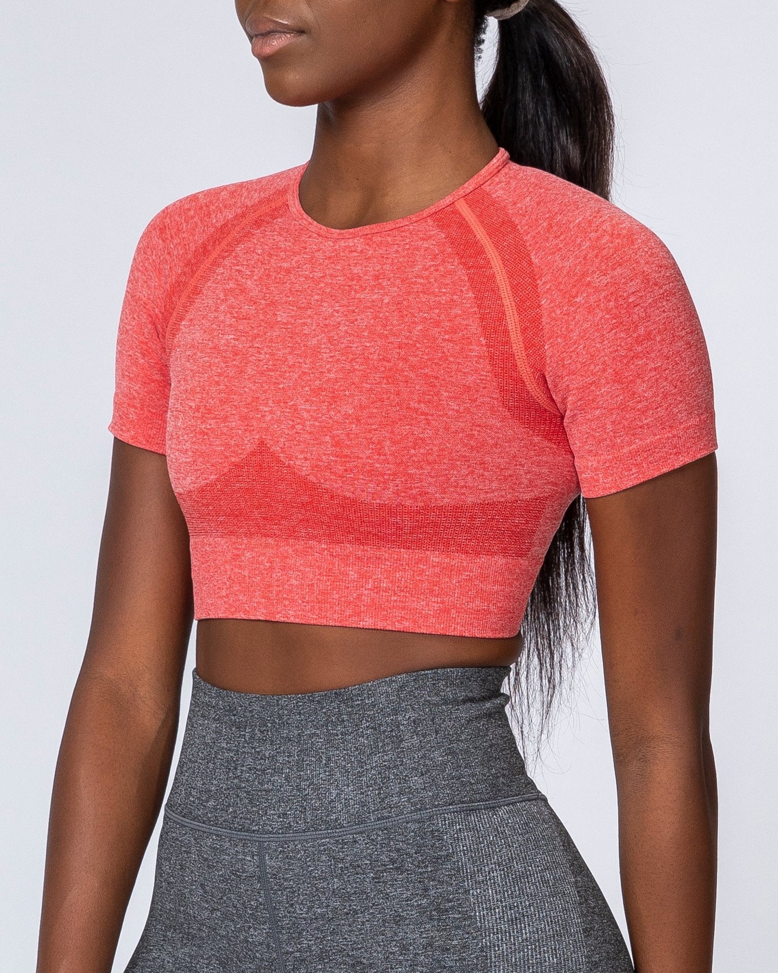 Classic Seamless Tee - Poppy Marl-Tops-XS-MNAPPRL9300-MNAPPRL9300-11-Muscle Nation