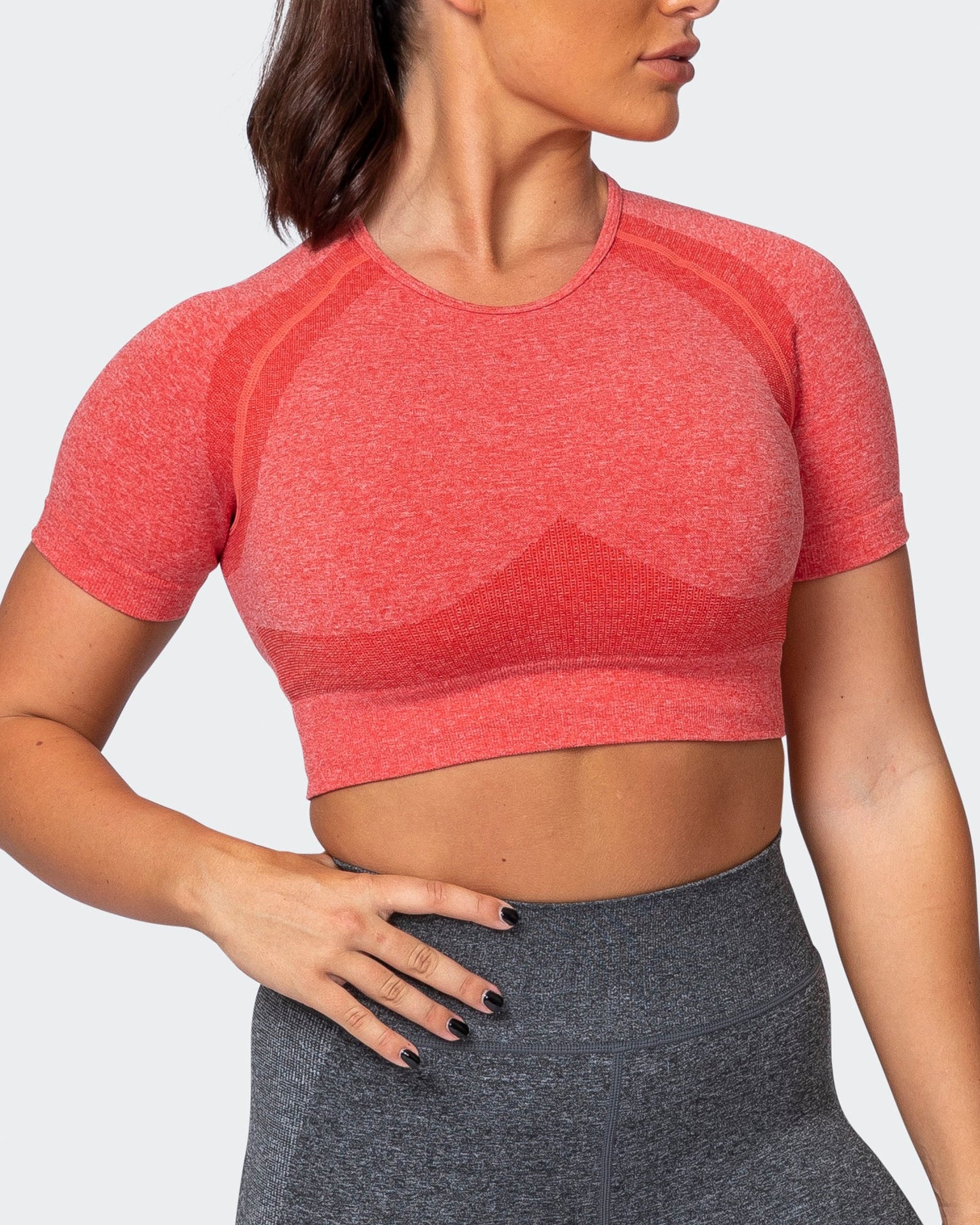 Classic Seamless Tee - Poppy Marl-Tops-XS-MNAPPRL9300-MNAPPRL9300-14-Muscle Nation