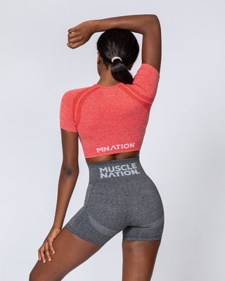 Classic Seamless Tee - Poppy Marl-Tops-XS-MNAPPRL9300-MNAPPRL9300-2-Muscle Nation