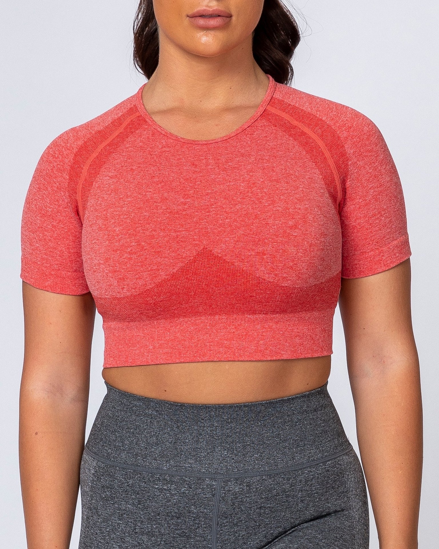Classic Seamless Tee - Poppy Marl-Tops-XS-MNAPPRL9300-MNAPPRL9300-3-Muscle Nation