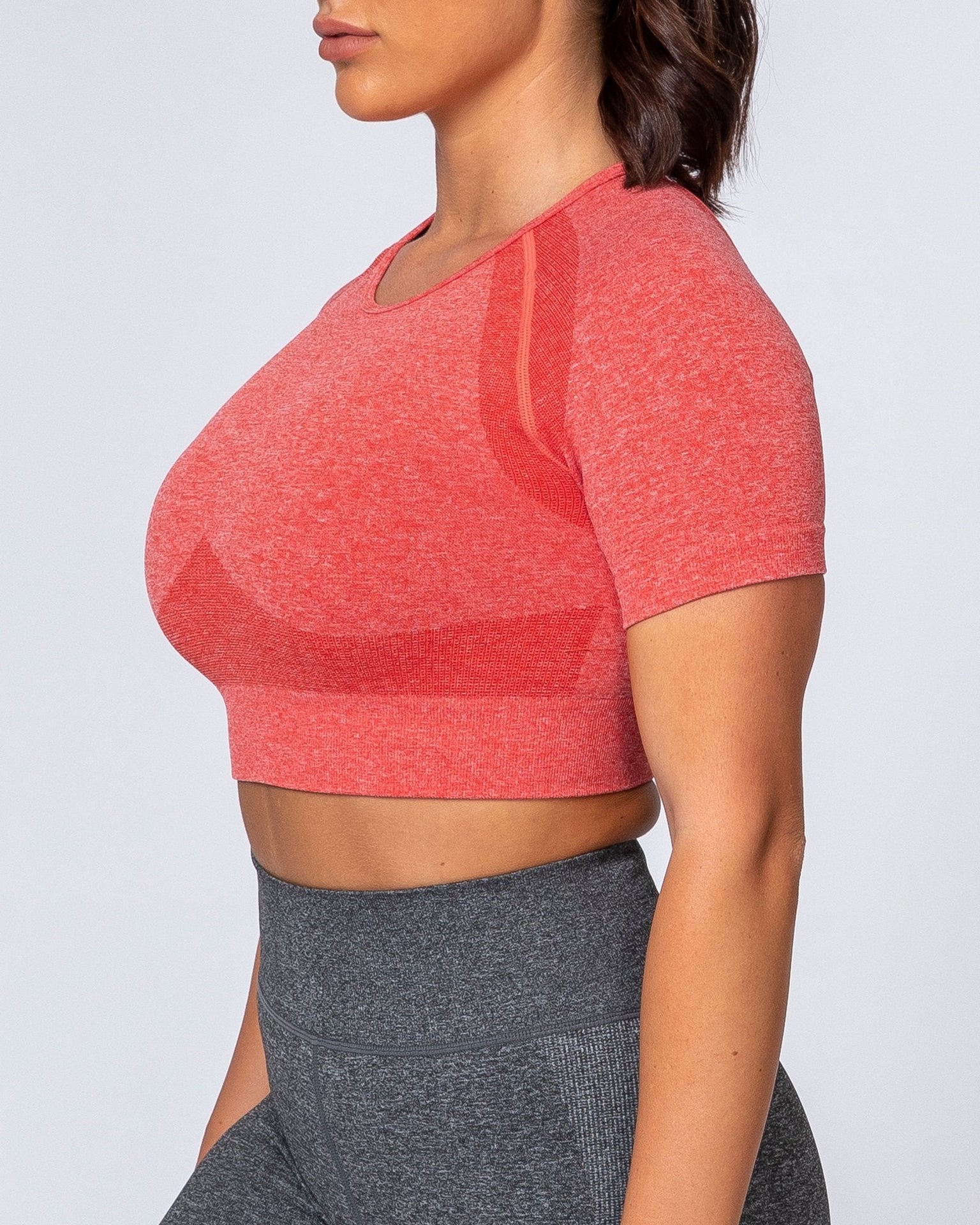 Classic Seamless Tee - Poppy Marl-Tops-XS-MNAPPRL9300-MNAPPRL9300-5-Muscle Nation