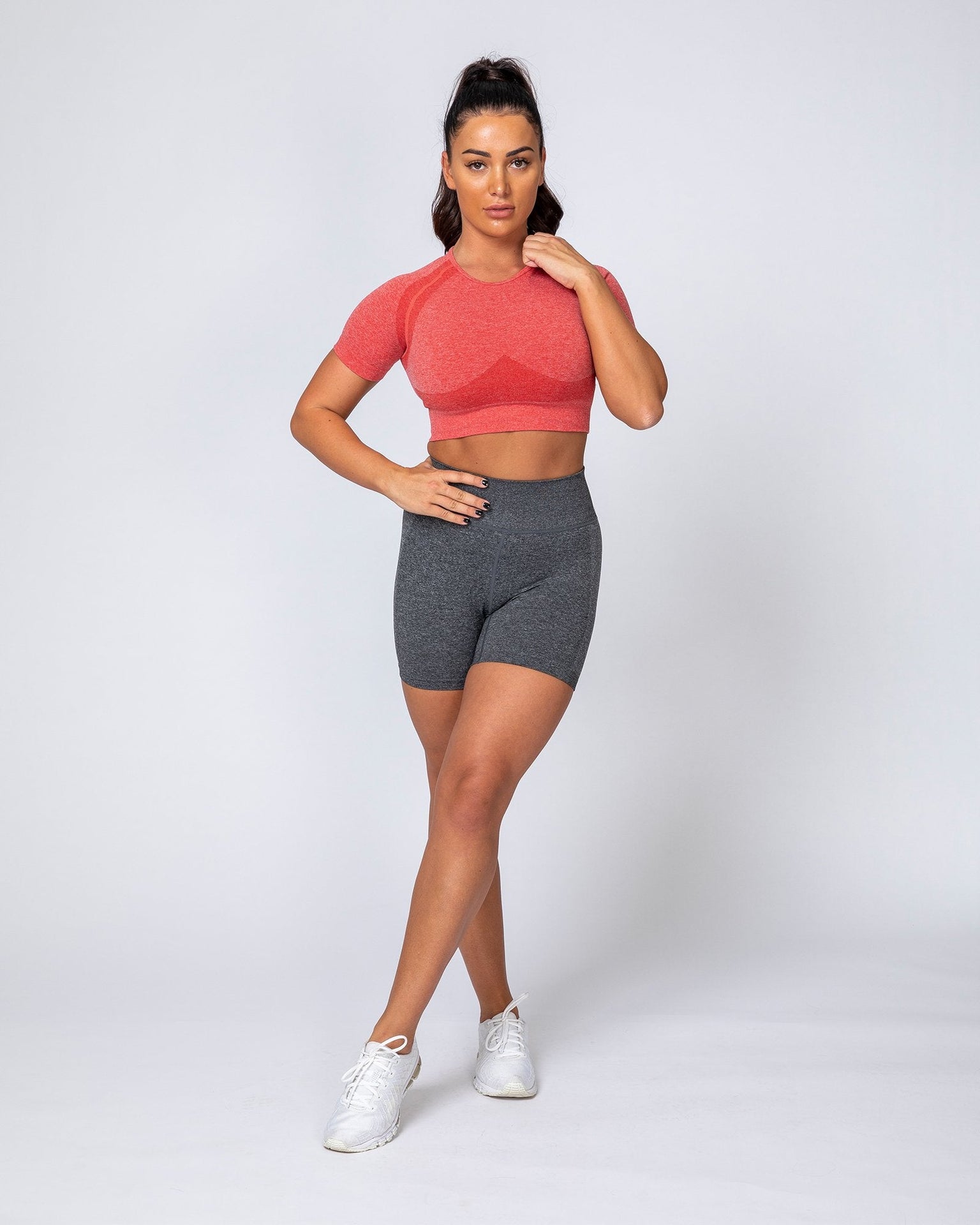 Classic Seamless Tee - Poppy Marl-Tops-XS-MNAPPRL9300-MNAPPRL9300-9-Muscle Nation