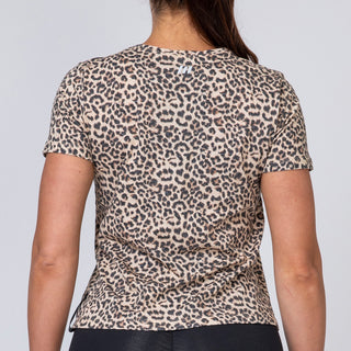 Classic Womens Tee - Yellow Leopard-Tops-XS-MNAPPRL6309-MNAPPRL6309-2-Muscle Nation