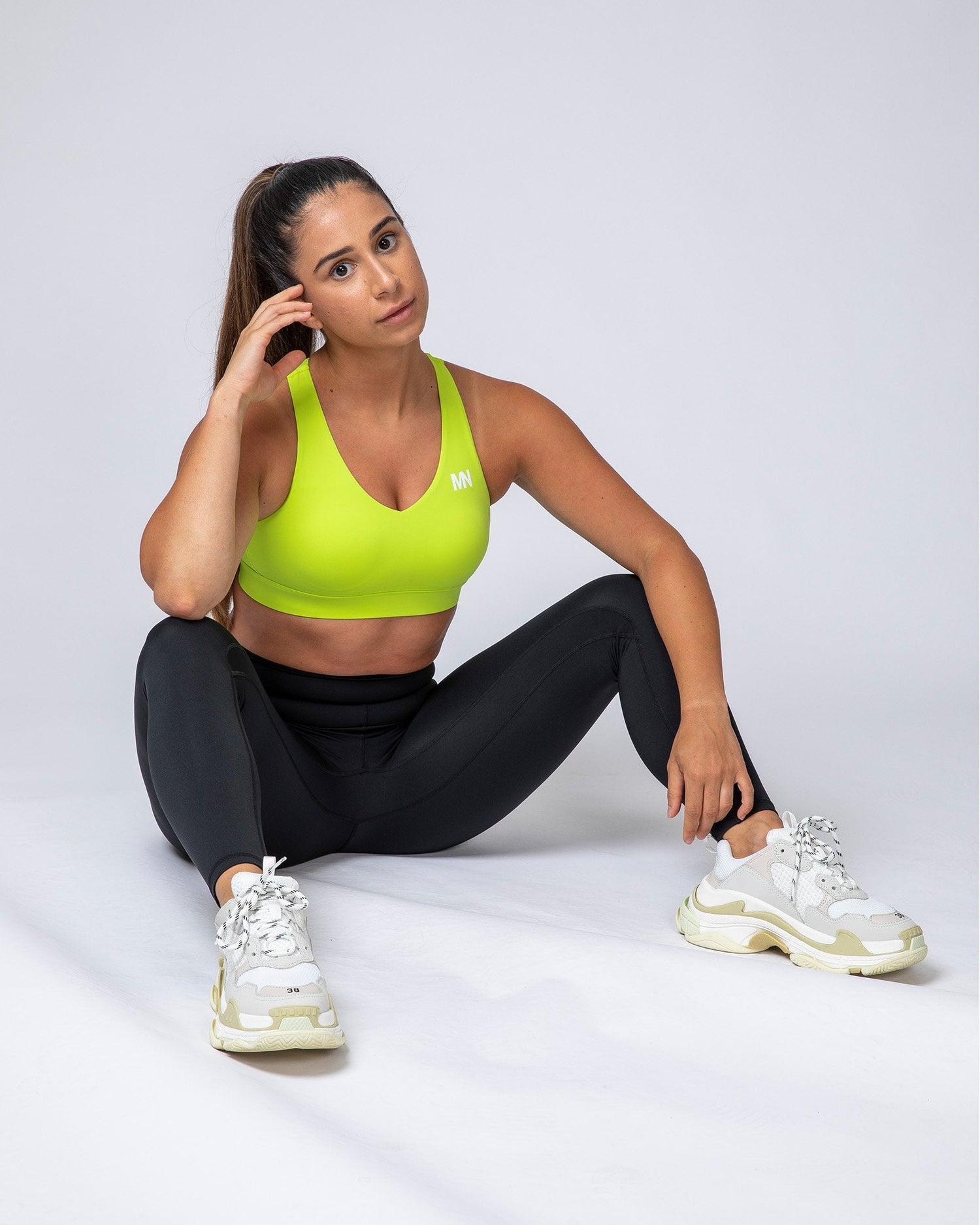 Shimmer Bra Tank Combo - Lime Flash - Muscle Nation